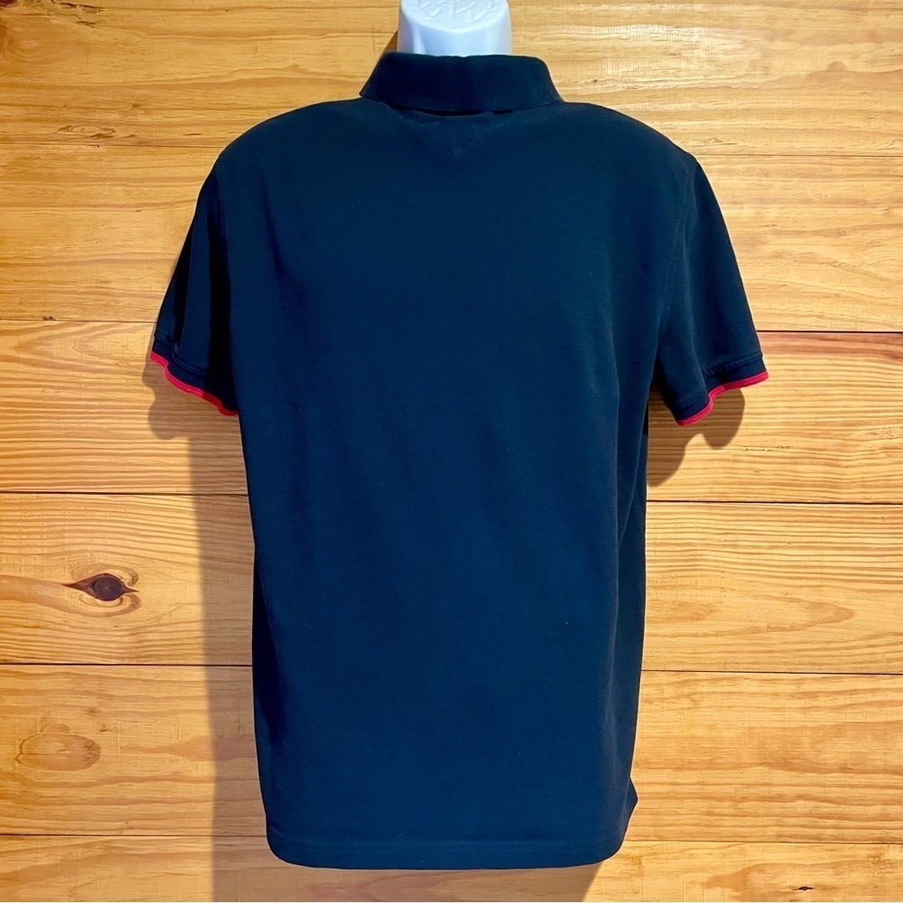 Tommy Hilfiger Men’s Navy Blue Custom Fit Short Sleeve Polo Shirt Large - Picture 2 of 7